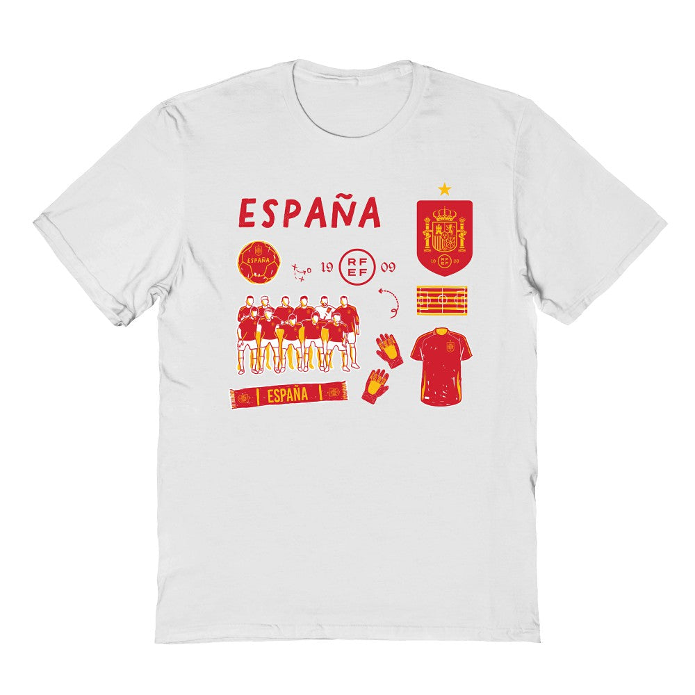 Spain National Team Vive La Fete Youth Impressions Icons T-Shirt for sale - White