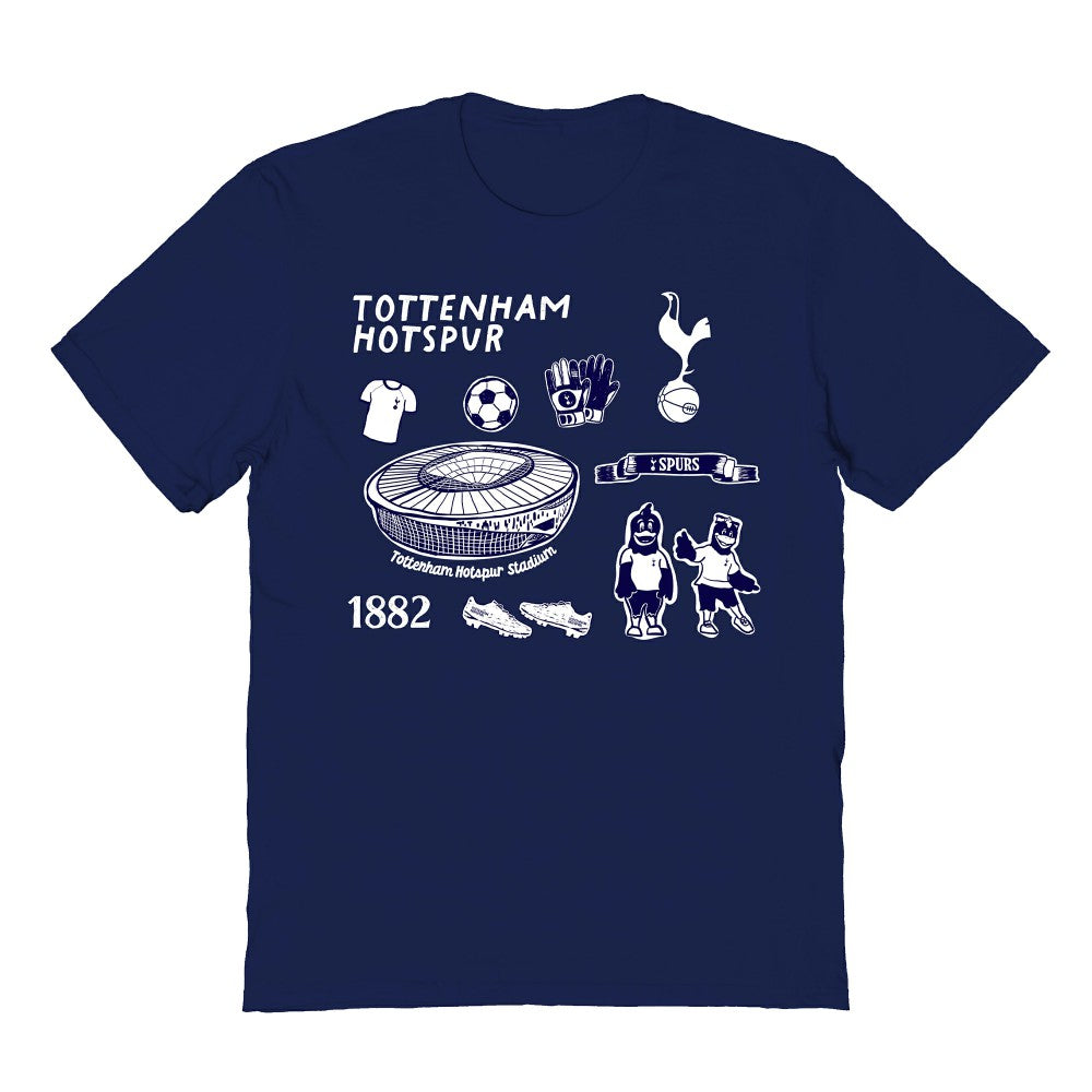 Tottenham Hotspur Vive La Fete Toddler Impressions Icons T-Shirt Sale - Navy