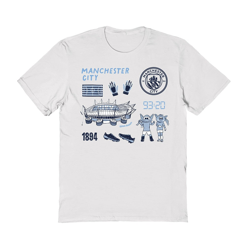 Manchester City Vive La Fete Toddler Impressions Icons T-Shirt Discount - White