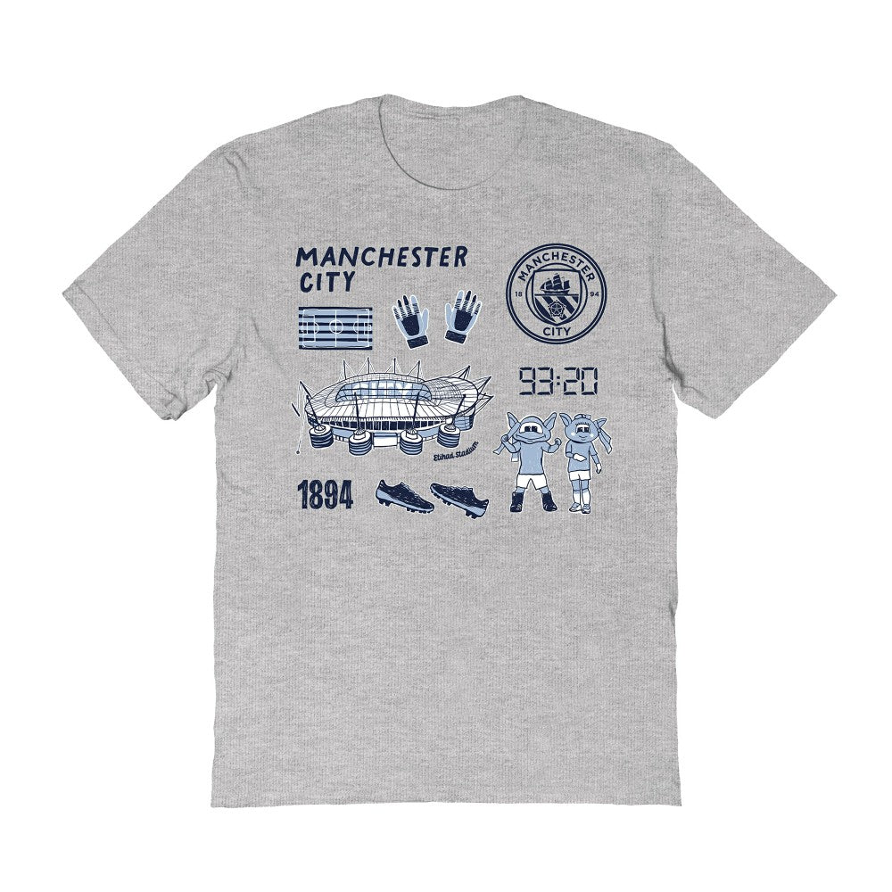 Manchester City Vive La Fete Toddler Impressions Icons T-Shirt Discount - Gray