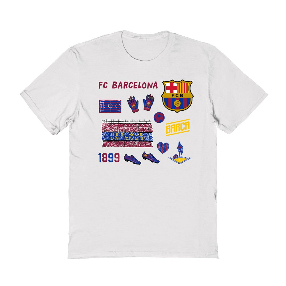 Barcelona Vive La Fete Toddler Impressions Icons T-Shirt on sale - White