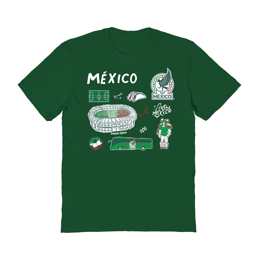 Mexico National Team Vive La Fete Women's Impressions Icons T-Shirt for sale - Green