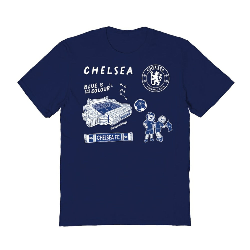 Chelsea Vive La Fete Women's Impressions Icons T-Shirt on sale - Navy