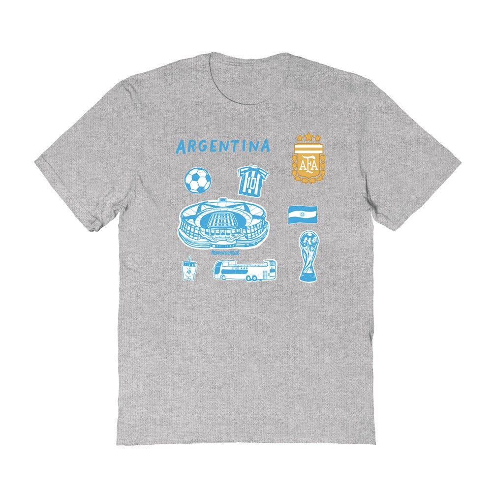 Argentina National Team Vive La Fete Women's Impressions Icons T-Shirt for sale - Gray