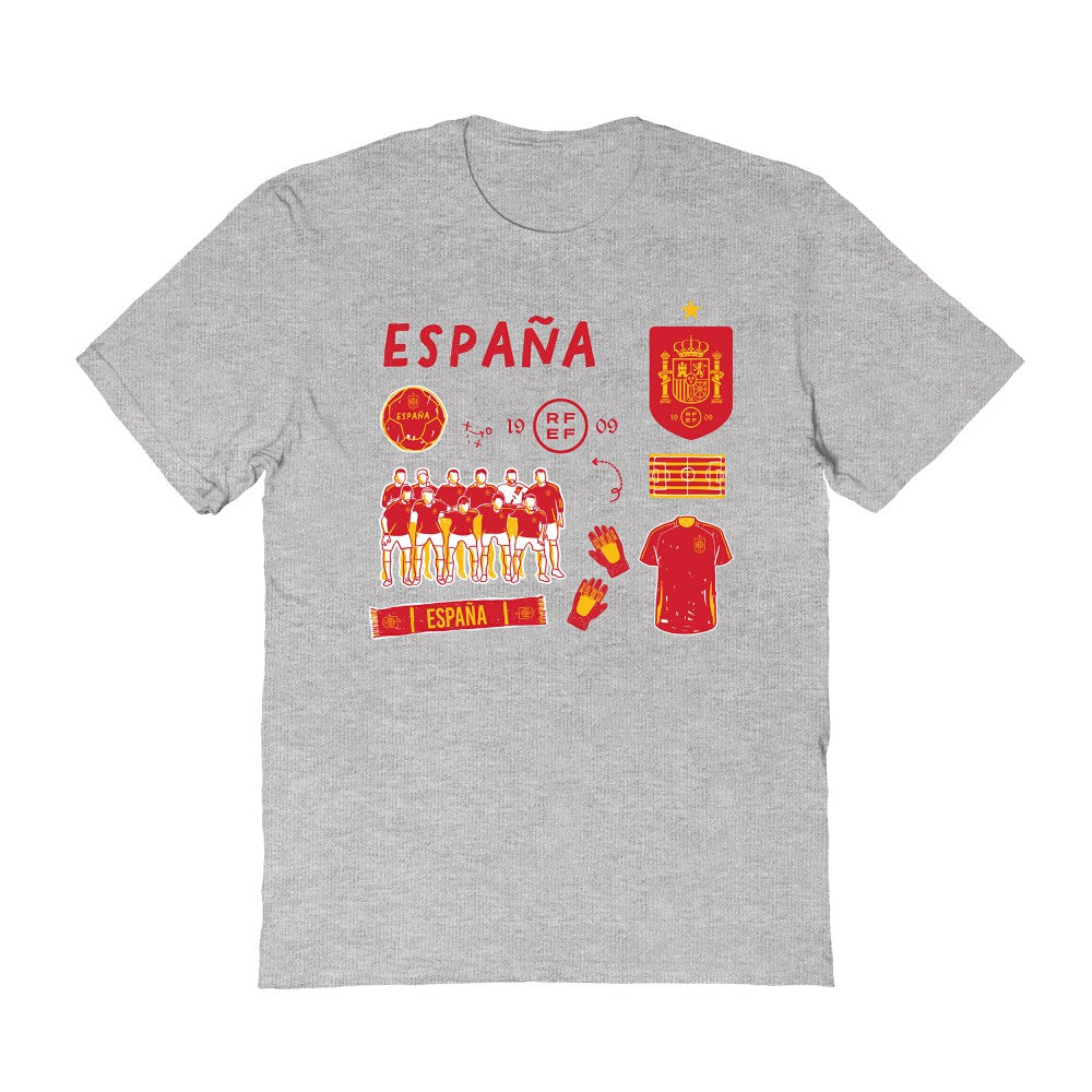 Spain National Team Vive La Fete Women's Impressions Icons T-Shirt for sale - Gray