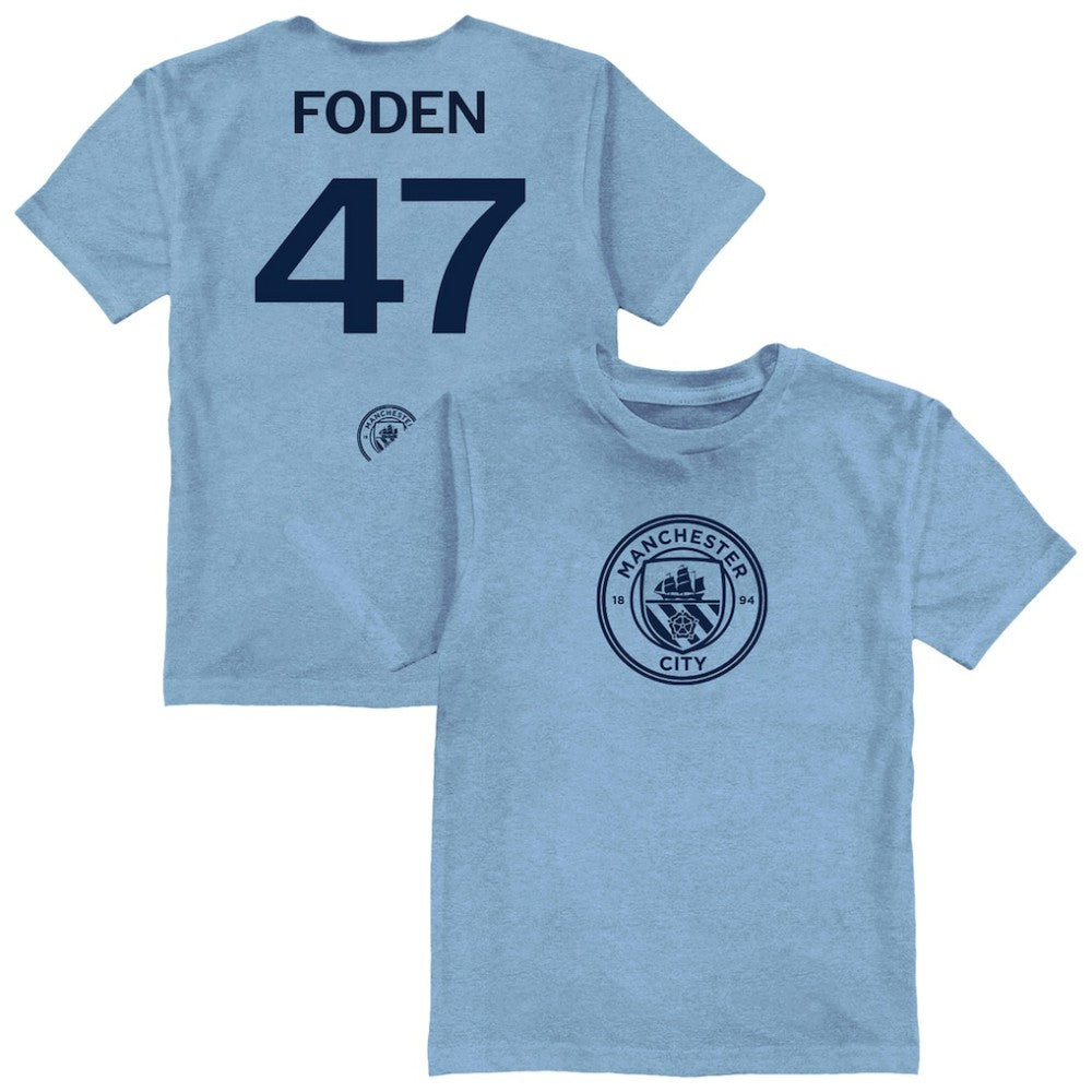 Phil Foden Manchester City Vive La Fete Youth Player Name & Number Color Badge T-Shirt