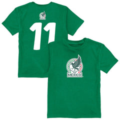 Santiago Gimenez Mexico National Team Vive La Fete Youth Player Name & Number Color Badge T-Shirt