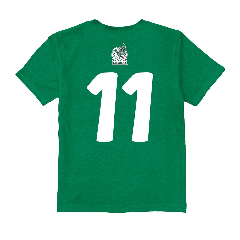 Santiago Gimenez Mexico National Team Vive La Fete Toddler Player Name & Number Color Badge T-Shirt for sale - Green