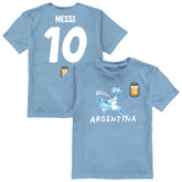 Lionel Messi Argentina National Team Vive La Fete Youth Player Name & Number Chilena Style T-Shirt