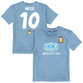 Lionel Messi Argentina National Team Vive La Fete Youth Player Name & Number Stadium Style T-Shirt