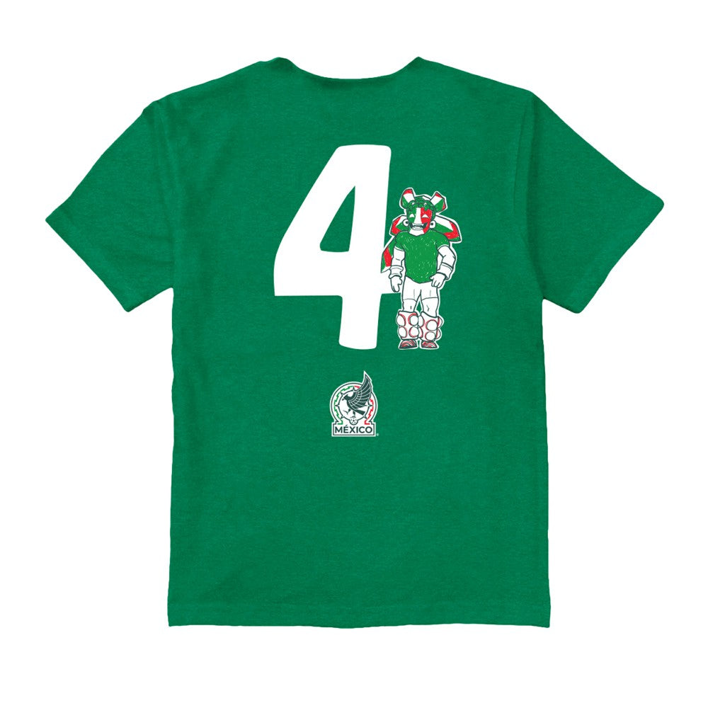Edson Álvarez Mexico National Team Vive La Fete Youth Player Name & Number Stadium Style T-Shirt for sale - Green