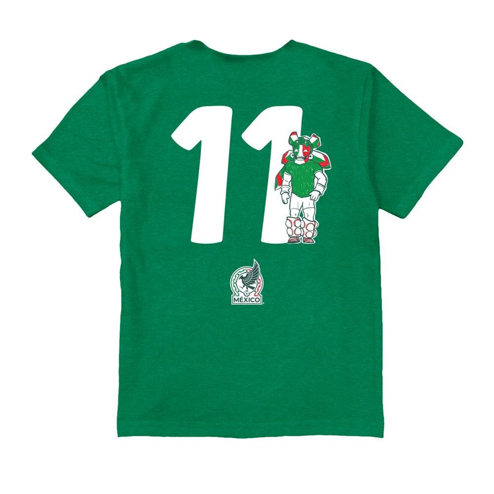 Santiago Gimenez Mexico National Team Vive La Fete Toddler Player Name & Number Stadium Style T-Shirt for sale - Green