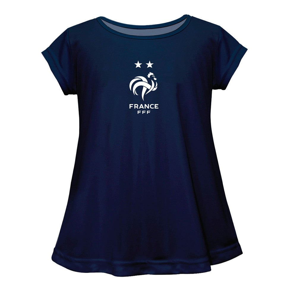 France National Team Vive La Fete Girls Toddler Color Badge A-Line Top for sale - Navy