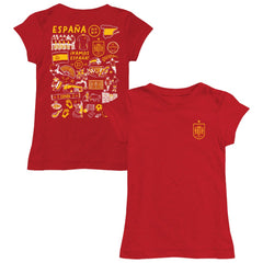 Spain National Team Vive La Fete Girls Youth Impressions Artwork Fitted T-Shirt