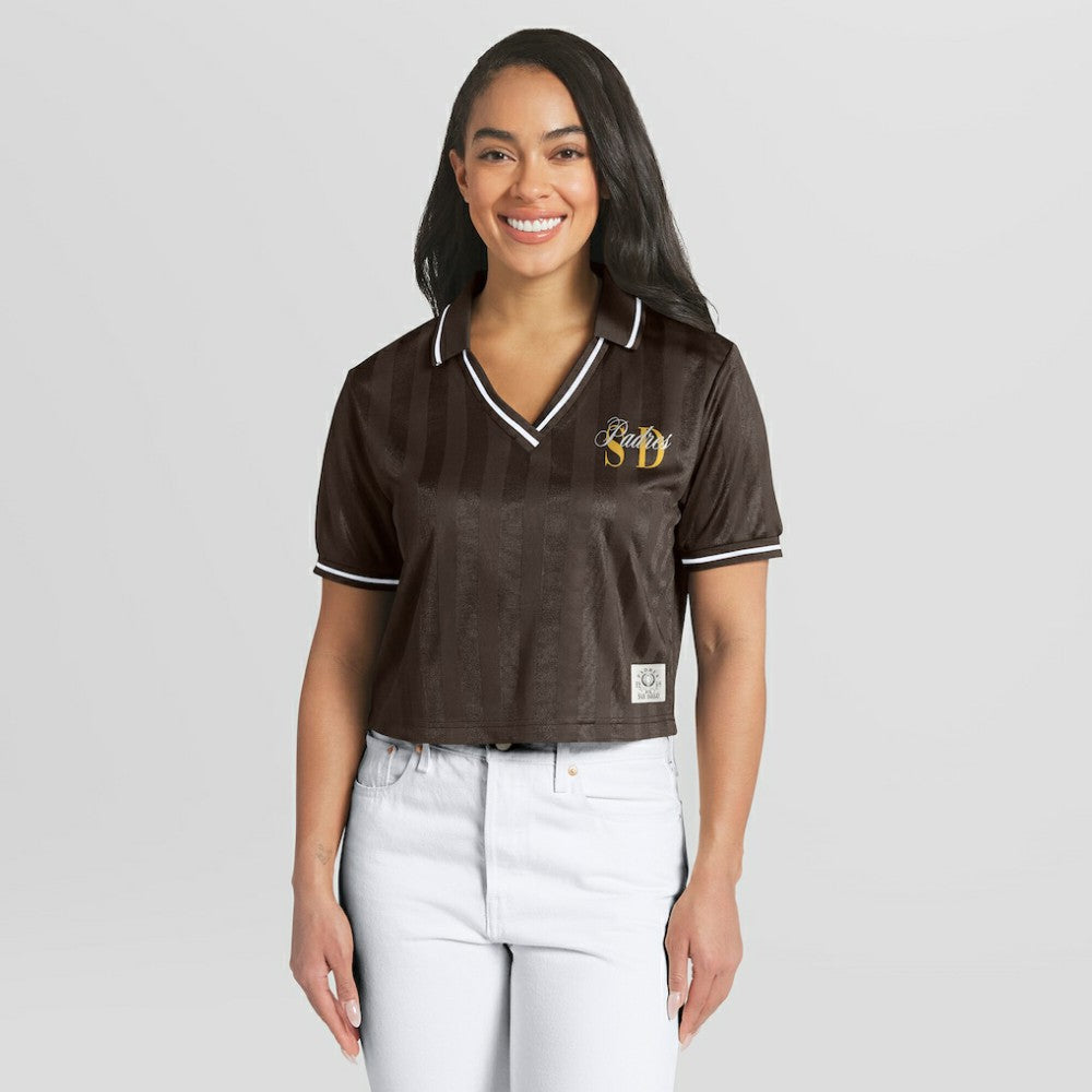 San Diego Padres WEAR by Erin Andrews Women's Cropped Polo - MLB