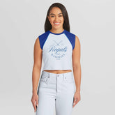 Kansas City Royals WEAR by Erin Andrews Women's Cooperstown Cropped Raglan Tank Top - MLB Tanks