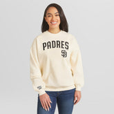 San Diego Padres WEAR by Erin Andrews Women's Heavyweight Crew Neck Sweatshirt - MLB Sweatshirts