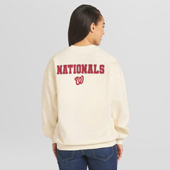 Washington Nationals WEAR by Erin Andrews Women's Heavyweight Crew Neck Sweatshirt - MLB Sweatshirts