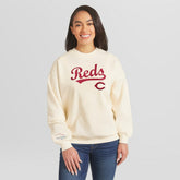 Cincinnati Reds WEAR by Erin Andrews Women's Heavyweight Crew Neck Sweatshirt - MLB Sweatshirts
