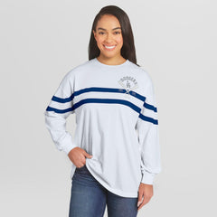 Los Angeles Dodgers WEAR by Erin Andrews Women's Oversized Long Sleeve Striped T-Shirt - MLB T-shirts