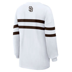 San Diego Padres WEAR by Erin Andrews Women's Oversized Long Sleeve Striped T-Shirt - MLB T-shirts
