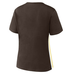 San Diego Padres WEAR by Erin Andrews Women's Notch Neck Cropped T-Shirt - MLB T-shirts