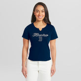 Boston Red Sox WEAR by Erin Andrews Women's Notch Neck Cropped T-Shirt - MLB T-shirts