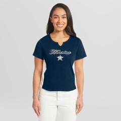 Houston Astros WEAR by Erin Andrews Women's Notch Neck Cropped T-Shirt - MLB T-shirts