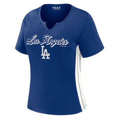 Los Angeles Dodgers WEAR by Erin Andrews Women's Notch Neck Cropped T-Shirt - MLB T-shirts
