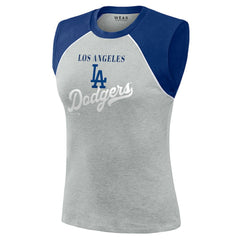 Los Angeles Dodgers WEAR by Erin Andrews Women's Cropped Raglan Tank Top - MLB Tanks