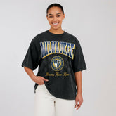 Milwaukee Brewers WEAR by Erin Andrews Women's Oversized Boyfriend T-Shirt - MLB T-shirts