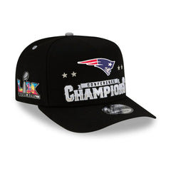 New England Patriots 2025 AFC Champions Locker Room Trophy Collection A-Frame 9FIFTY Snapback Hat | NFL Near me