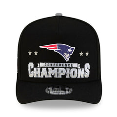 New England Patriots 2025 AFC Champions Locker Room Trophy Collection A-Frame 9FIFTY Snapback Hat | NFL Near me