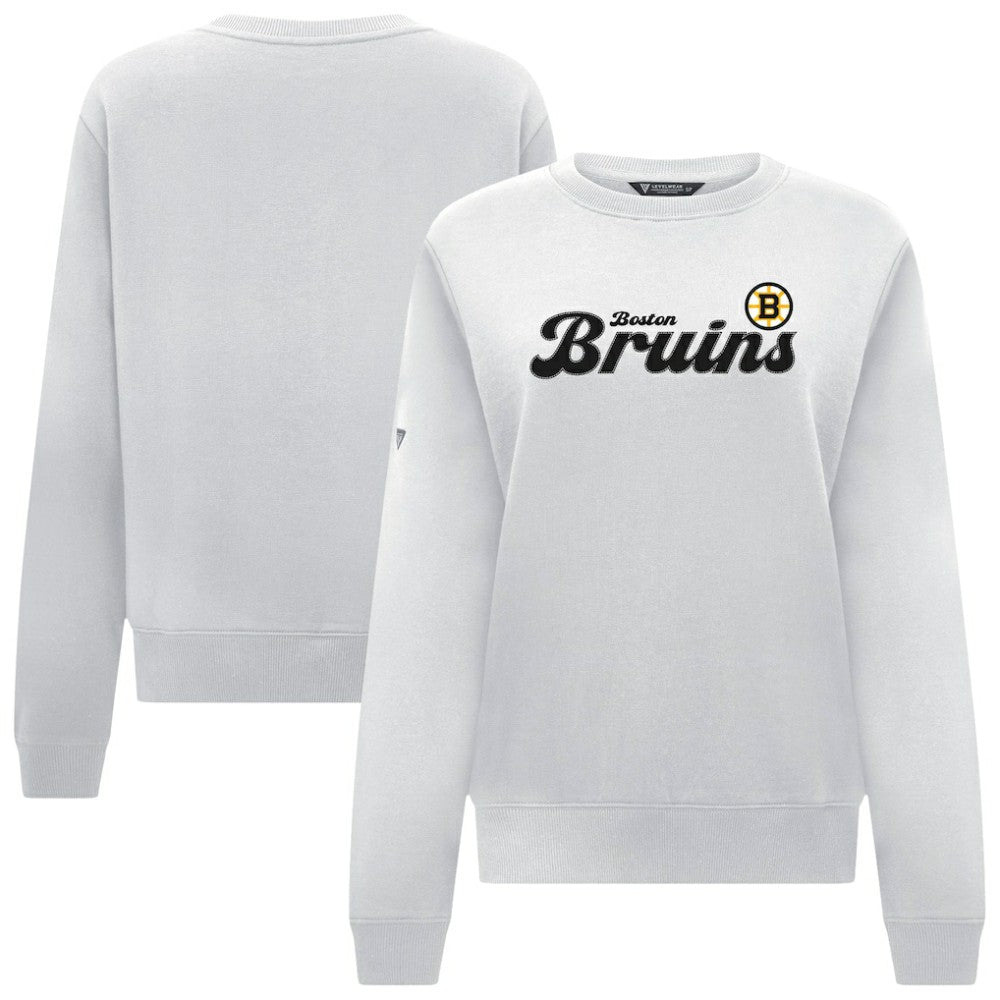 Boston Bruins Levelwear Women's Yvette Big Script Tri-Blend Sweatshirt - NHL Sweatshirts