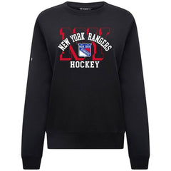 New York Rangers Levelwear Women's Yvette Limelight Big Letter Sweatshirt - NHL Sweatshirts