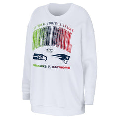 New England Patriots vs. Seattle Seahawks WEAR by Erin Andrews Women's Super Bowl LX Matchup Sweatshirt | NFL Discount