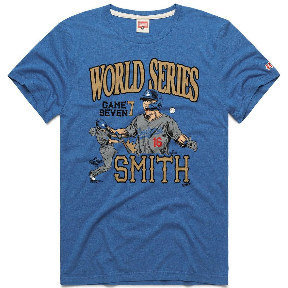 Will Smith Los Angeles Dodgers Homage Unisex 2026 Gold Collection Game Seven Tri-Blend T-Shirt - MLB T-shirts