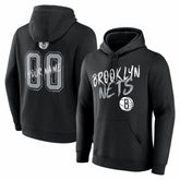 Black Brooklyn Nets Big & Tall Hustle Personalized Name & Number Hoodie | NBA