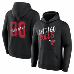 Black Chicago Bulls Big & Tall Hustle Personalized Name & Number Hoodie | NBA