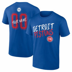 Blue Detroit Pistons Big & Tall Hustle Personalized Name & Number T-Shirt sale | NBA