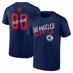 Navy LA Clippers Big & Tall Hustle Personalized Name & Number T-Shirt | NBA