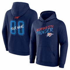 Navy Oklahoma City Thunder Big & Tall Hustle Personalized Name & Number Hoodie sale | NBA