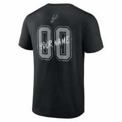 Black San Antonio Spurs Big & Tall Hustle Personalized Name & Number T-Shirt | NBA