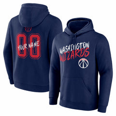 Navy Washington Wizards Big & Tall Hustle Personalized Name & Number Hoodie | NBA