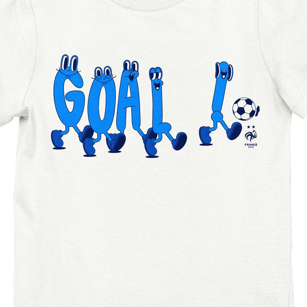 France National Team Youth Goal Letters Playing Soccer T-Shirt for sale - White