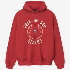 Red Philadelphia 76ers Fear of God x Barkley L. Hendricks Unisex 90's Hoodie | NBA