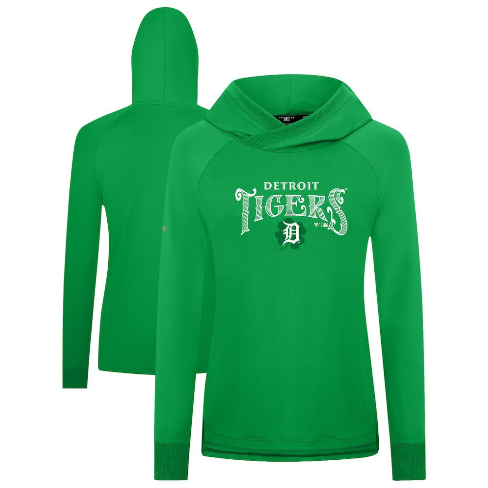 Detroit Tigers Levelwear Women's St. Patrick's Day Slender Raglan Hoodie - MLB Hoodies