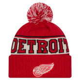 Detroit Red Wings New Era Retro Cuffed Knit Hat with Pom - NHL Hats