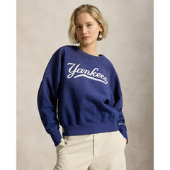 Yankees Polo Ralph Lauren Women's Vintage Knit Sweatshirt - MLB Sweatshirts