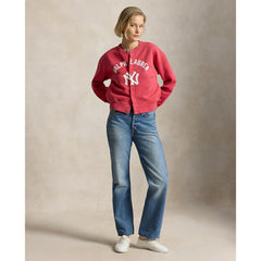 Yankees Polo Ralph Lauren Women's Seasonal Knit Full-Snap Cardigan - MLB
